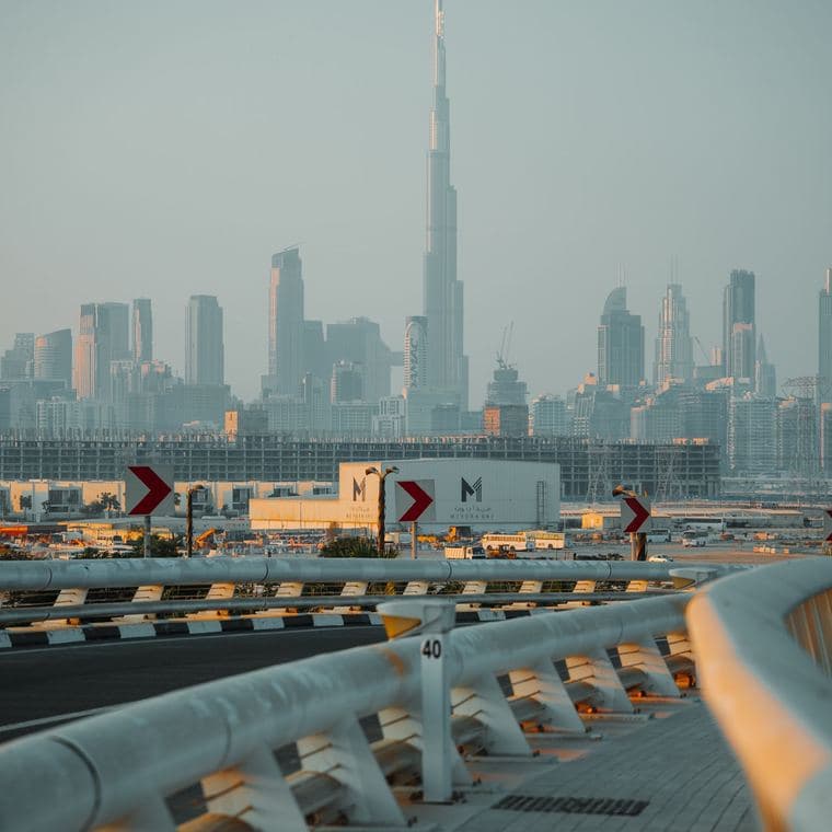 The Burj Khalifa above the Dubai skyline