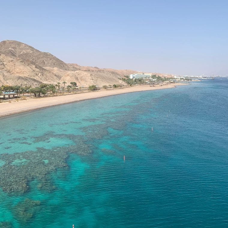 Clear turquoise water on the Red Sea coast
