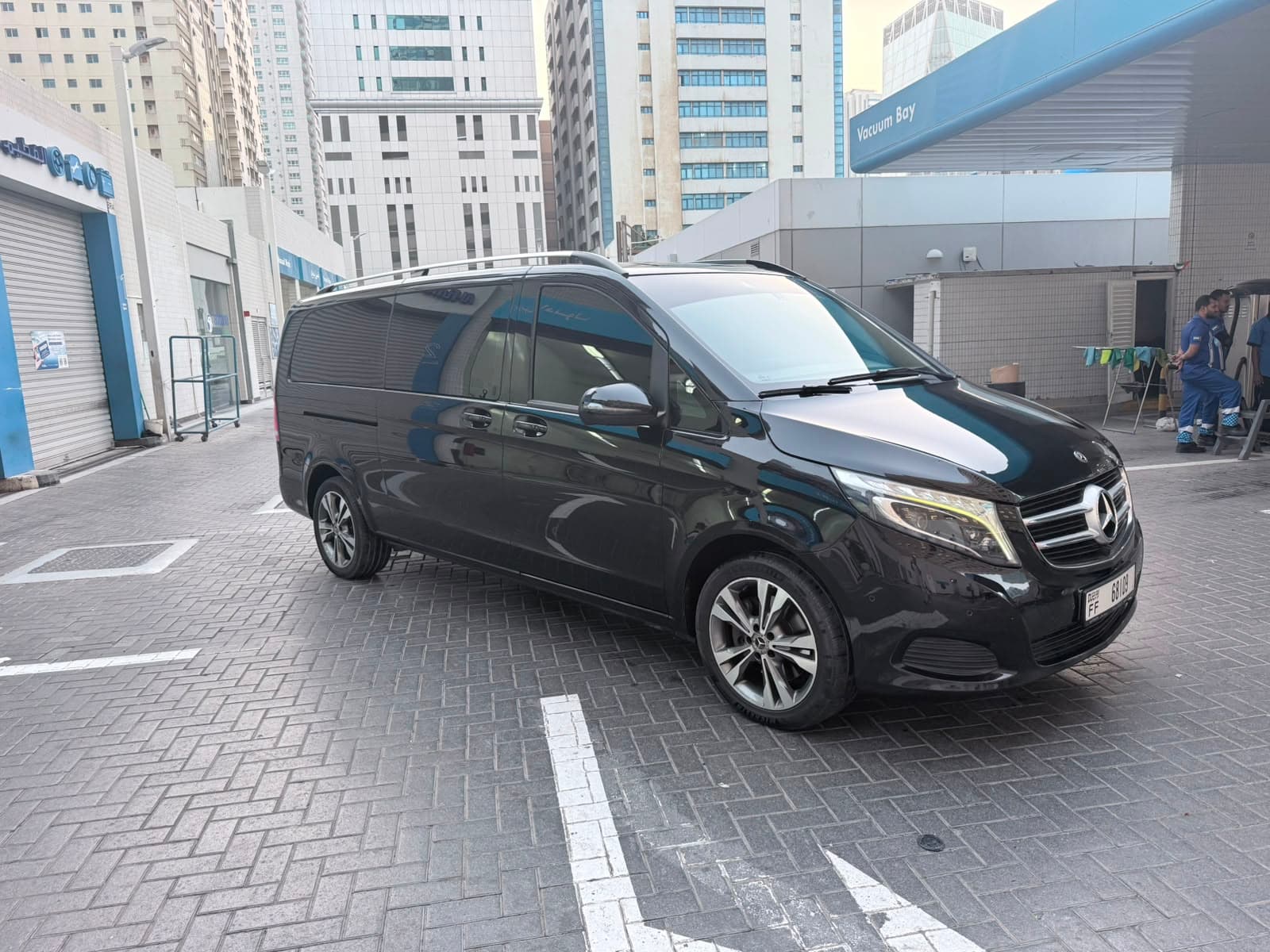 The V-Class from the front three-quarter, freshly cleaned